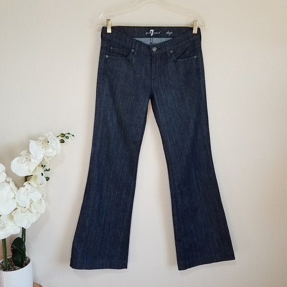 7 FOR ALL MANKIND DARK 7FAM DOJOS WITH RHINESTONE “7’S - Picture 1 of 10